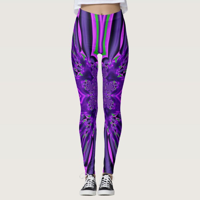 Lila Design Swirl Leggings (Framsida)