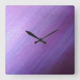 Lila Diagonal design Fyrkantig Klocka