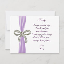 Lila Diamantbåge Bröllop Tärna Kort