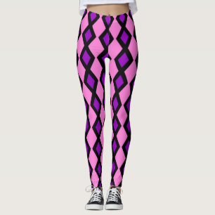 lila diamantbalkar leggings