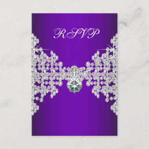 Lila diamanter lila Sweet Sixteen födelsedags-RSVP OSA Kort