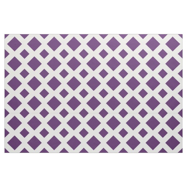 Lila diamanter på vit geometrisk struktur tyg (Fat Quarter)