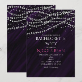 Lila & diamantglamour gnistra festinbjudningar inbjudningar