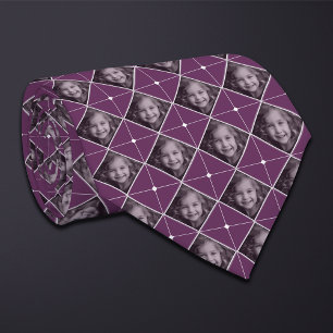 Lila Diamond 1-Photo Mönster Neck Tie Slips