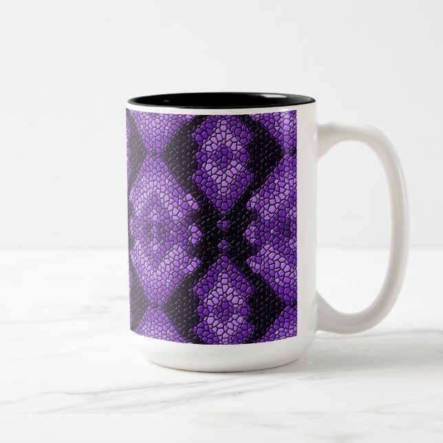 Lila Diamonds Mosaic Tiles Mönster Mugg (Höger)
