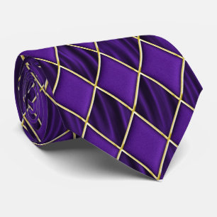Lila Diamonds on Lila Bkgrd Mardi Gras Tie Slips