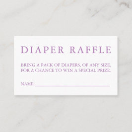 Lila Diaper Raffle Card Visitkort
