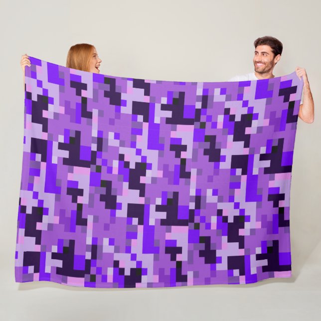 Lila Digital Camouflage Fleece Blanket (På plats)