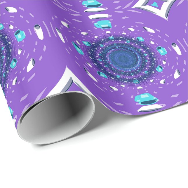 Lila Dimensionell Koffesdesign Presentpapper (Rullad Hörn)