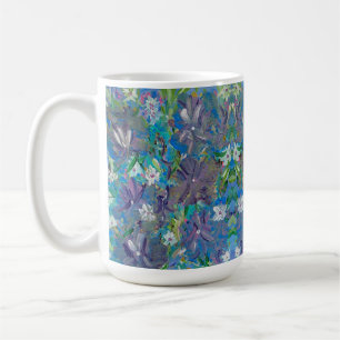 Lila Dimma Blommigt Kaffe Mugg