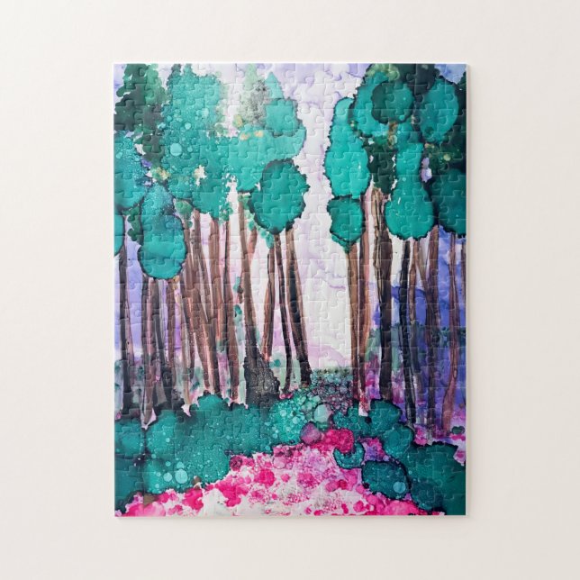 Lila Dimma med Gräs Puzzle Pussel (Vertikal)