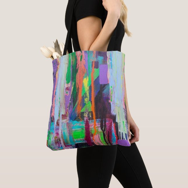 Lila Dimma Tote Bag Tygkasse (Närbild)