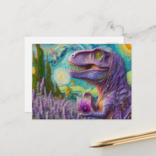 Lila Dino Lavendel Lemonad Falsk Van Gogh Vykort