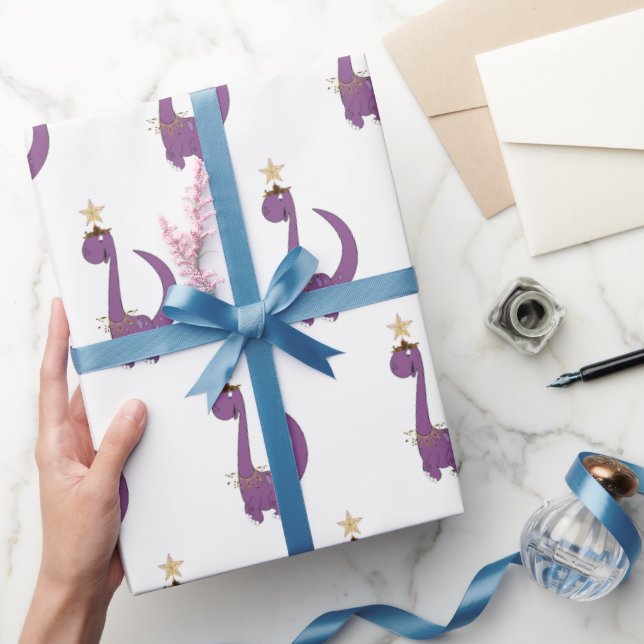 Lila Dino med julstjärnan Presentpapper (Gifting)