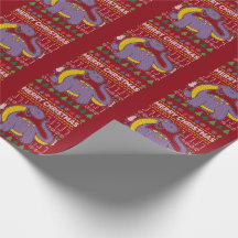 Lila Dino Ugly jul Sweater Wildlife Series