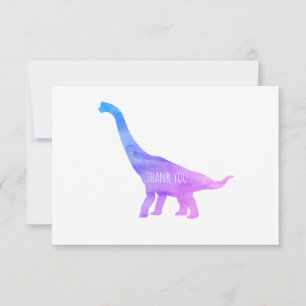 Lila Dinosaur Brachiosaurus Platt tackkort Tack Kort