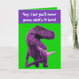 Lila Dinosaur Kort