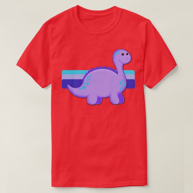 Lila Dinosaur T Shirt (Design framsida)