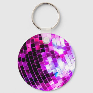 Lila Disco Boll Nyckelring