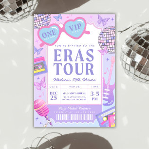 Lila Disco i min födelsedag Inbjudningar