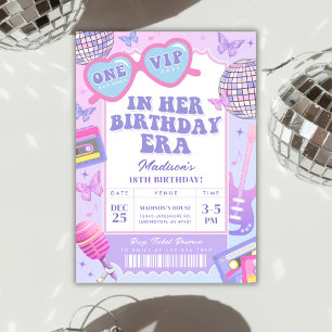 Lila Disco i min födelsedag Inbjudningar
