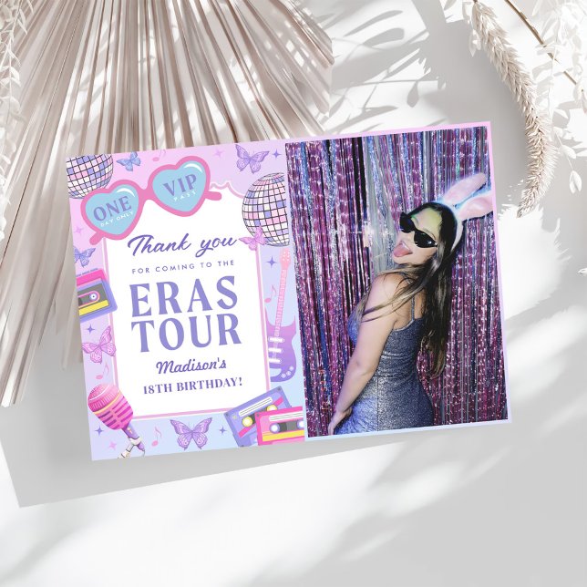 Lila Disco i mitt födelsedagsfoto Tack Kort (Skapare uppladdad)