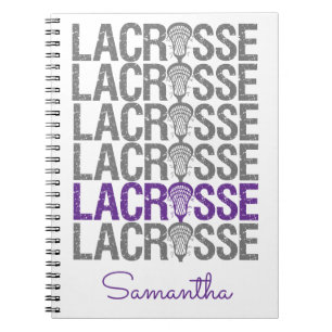 Lila Distress Lacrosse Ord Anteckningsbok