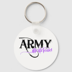 Lila Distress Leting Army Girlkompis Nyckelring