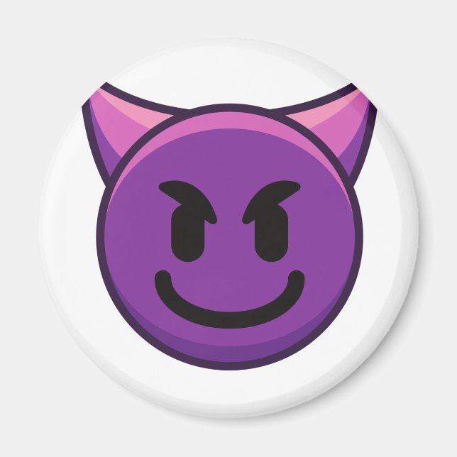 Lila Djävulen Emoji Magnet (Framsidan)