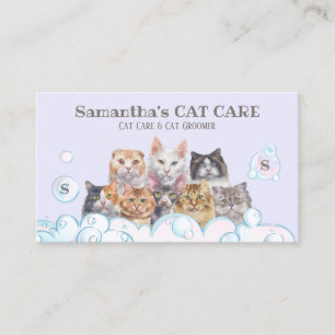 Lila Djuromsorg Spa Salon Sitta Bath Groomer Cat Visitkort