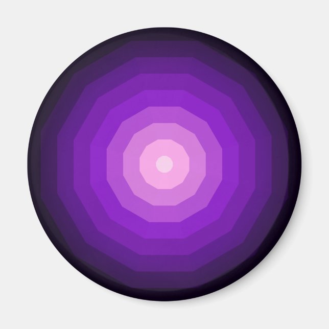 Lila Dodecagon Geometrisk Tolvsidig Form Magnet (Framsidan)
