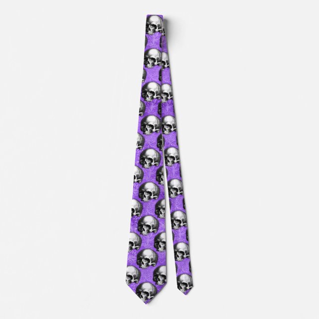 Lila Dödskallar och Solros Serie Design 6  Slips (Framsida)