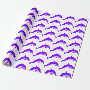 Lila Dolphin Gift Wrap any Tillfälle Presentpapper