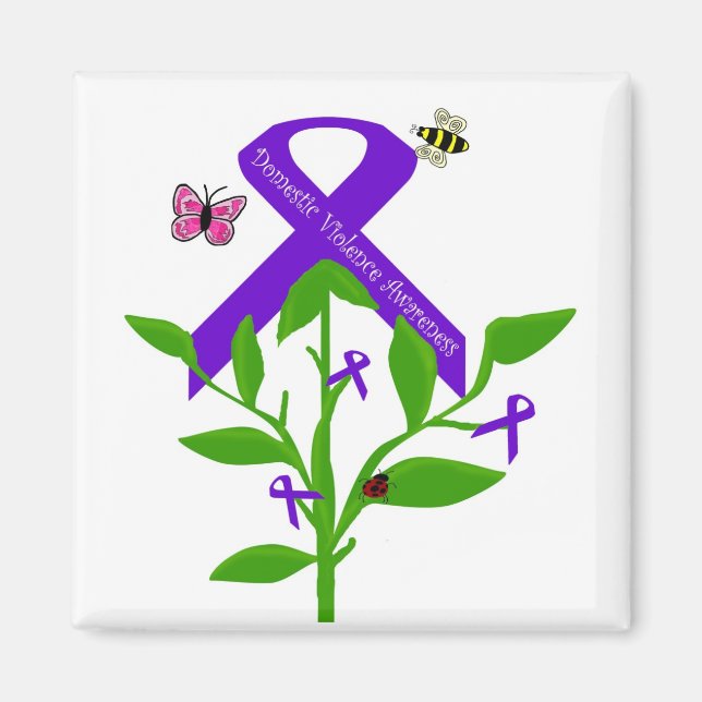Lila Domestic Violence Awareness Magnet (Framsidan)