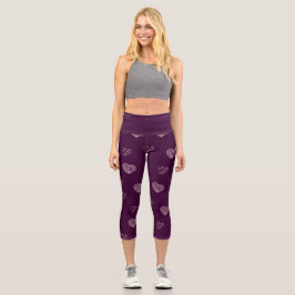 Lila Doodle Hearts Leggings