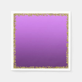 Lila doppad guld glitter glamör gnistrande fest pappersservett