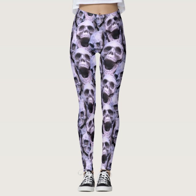 Lila Döskallar Leggings (Framsida)