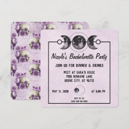 Lila Döskallars Gothic Bachelorette Party Inbjudan