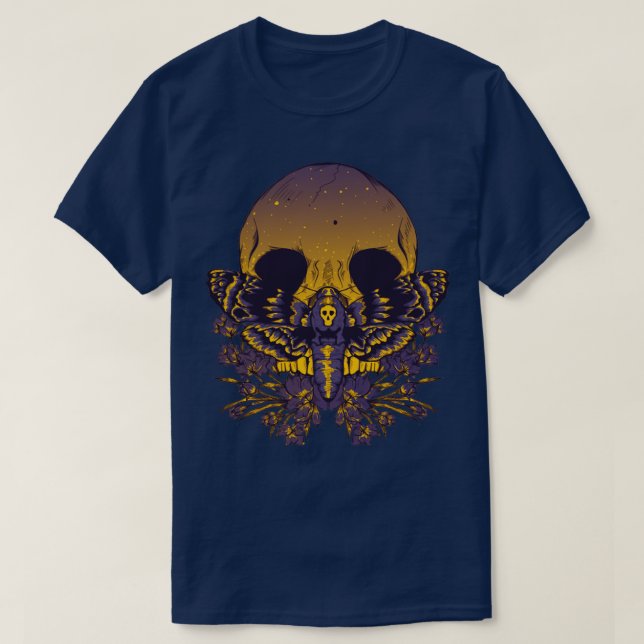 Lila Döth Moth T Shirt (Design framsida)