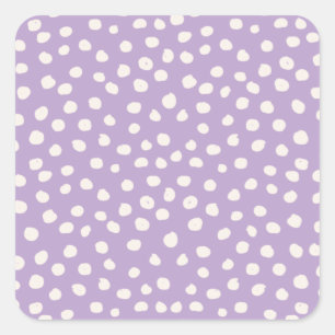 Lila Dots Animal Print Spots Fyrkantigt Klistermärke