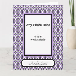 Lila Dots Birth Notice Kort