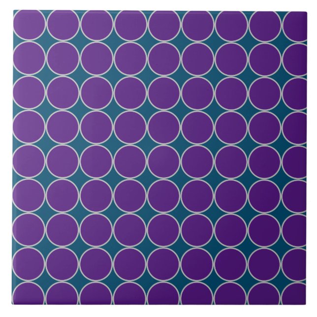 Lila Dots on Indigo Tile Kakelplatta (Framsidan)