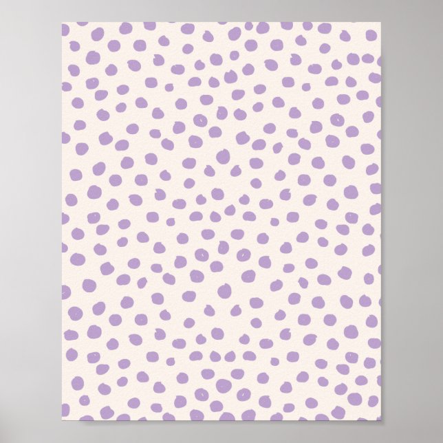 Lila Dots Preppy Modern Animal Print Spots Poster (Framsidan)