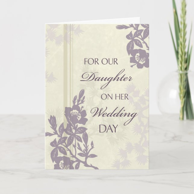 Lila Dotter Bröllop Grattis Kort (Framsida)