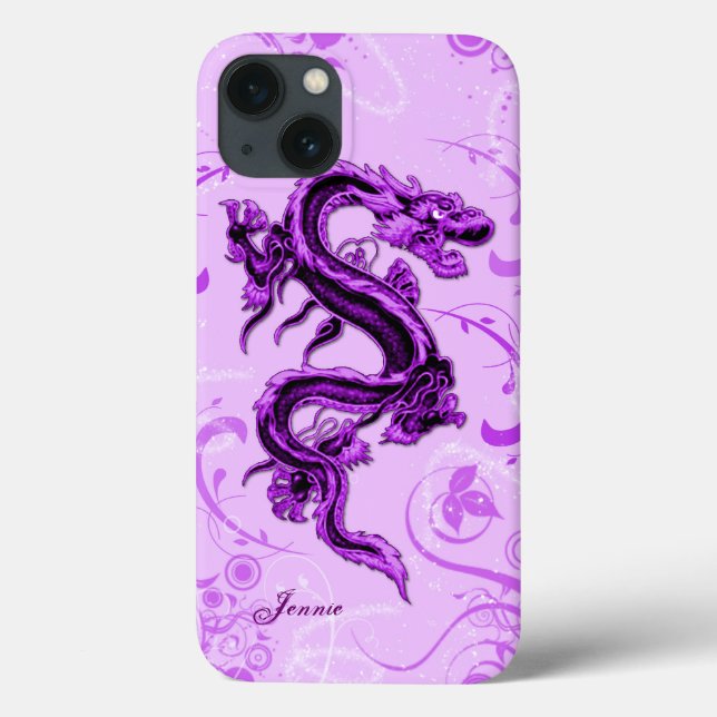 Lila Dragon Anpassningsbar iPhone 7 Fodral (Baksida)