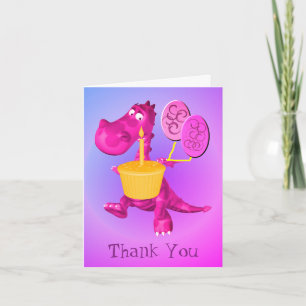 Lila Dragon Balloths Cute-tackkort Tack Kort