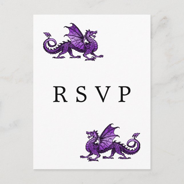 Lila Dragon Bröllop OSA vykort (Framsida)