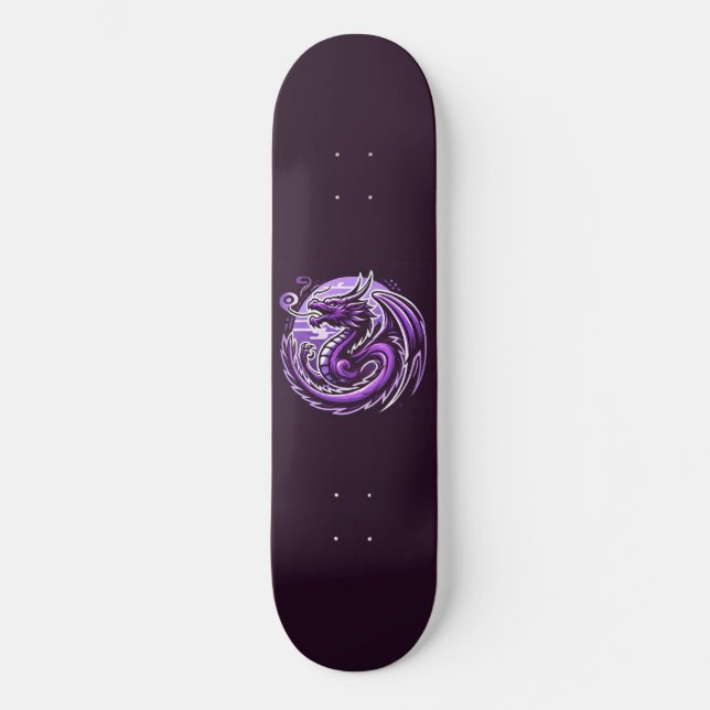 Lila Dragon Circle Mini Skateboard Bräda 18,5 Cm (Framsida)