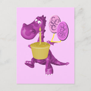 Lila Dragon Cuptårtbubblor vykort