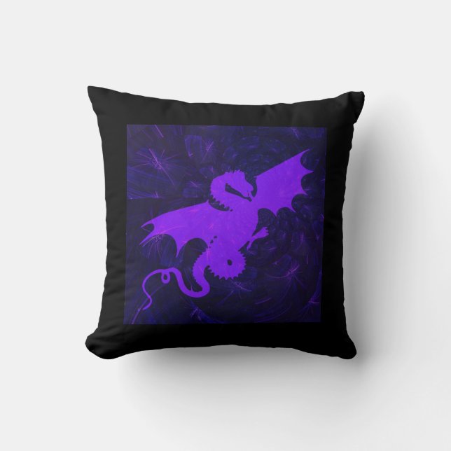 Lila Dragon Fantasy Dreams Kudde (Framsida)
